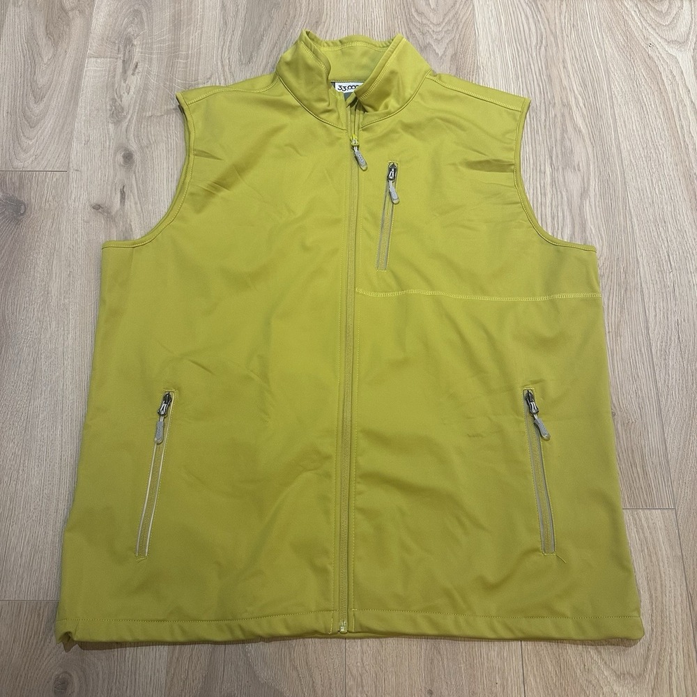 33000ft Vest‎ Mens Sz XXL Yellow Full Zip Lightweight Golf Vest Hiking Adult